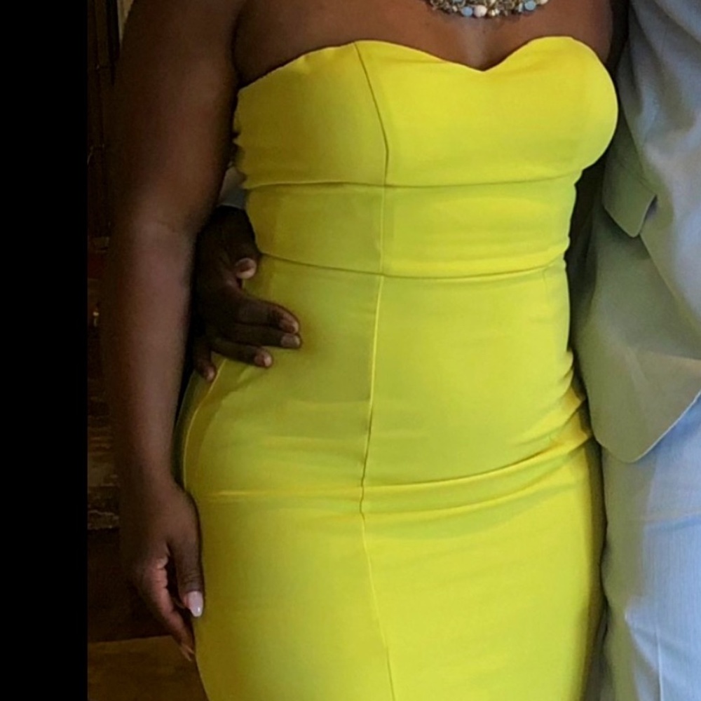 Chartreuse Tube Top Dress